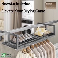 Balcony Drying Rack Storage Drying Rack Clothes Hanger Clothes Rod Home Window Outside Balcony Rack 