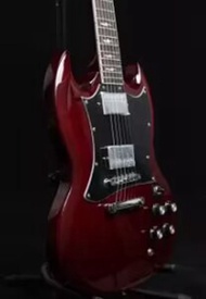 Gibson SG Angus Young Signature Wine Cherry SG Electric Guitar Engraved Lyre Vibrola Maestro Tremolo