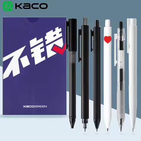 KACO Neutral Pen Black 0.5MM Refills Gel Ink Pens 7pcs caneta Set Smooth Writing MI Pen For Office H