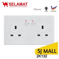 SELAMAT Switch Socket 2K132 / SELAMAT 13A 2 Gang Switched Socket Outlet 13A 250V [SJ MALL]