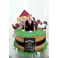 ❃۞ROOSTER WINE THEME Cake topper