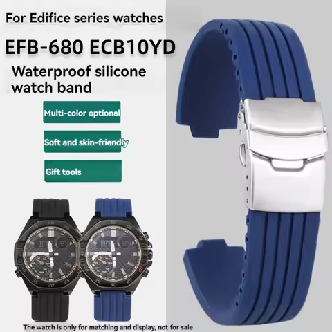 for Casio Ocean Heart Edifice Series Watches Band EFB-680 ECB-10YD Waterproof Sports Silicone Strap 