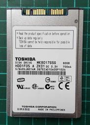 Toshiba 1.8" 硬碟  MK8017GSG  80 GB  SATA  MAC iPOD