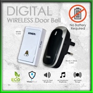 Waterproof Wireless DoorBell Self Powered Door bell (No Battery Required Door bell) Augreener 3 pins