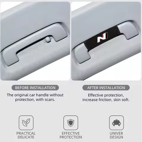 4Pcs Car Roof Handle Protector Pull Gloves Short Fleece Anti Slip Pull Glove For Hyundai N Line i20 
