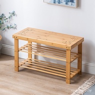 Bamboo Door Change Shoe Stool Multi-Layer Can Sit#简易实木试鞋凳4I家用经济型鞋架子宿舍 XDNY