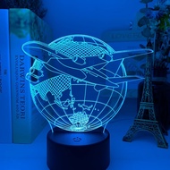 Airplane Earth 3D Hologram Lamp 7Color Change Night Light Baby Touch Switch Colored Lights Led USB Desk Lamp Atmosphere Lamp