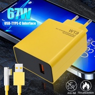 Portable 67W EU Standard USB-Type-C Interface Phone Fast Charger Head Durable 5V 2A PC+ABS Fire-resi
