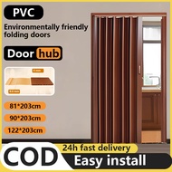 sliding door PVC Accordion Kitchen bathroom balcony without ground rail simple full set partition do