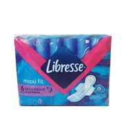 LIBRESSE Maxi Night Wings / Tuala Wanita Berkepak / Sanitariy Pad Maxi Fit ( 32cm x 6 pads )