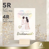 5R 4R Bridesmaid Card Groomsman Card NO PRINT NAME with Envelope