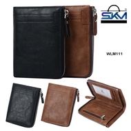 SKM Men's Casual RFID Zipper Multi-Card Short Wallet WLM111