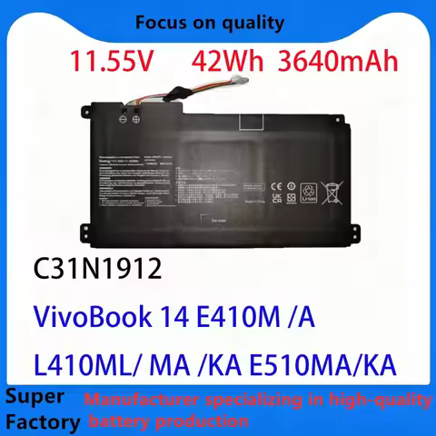 Original B31N1912 C31N1912 11.55V 42Wh Laptop Battery for ASUS VivoBook E410M E410MA E510M E510MA L4