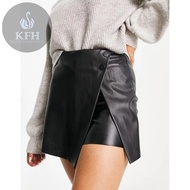 Leather Skort Skirt Rokcel Pants Women High Waist A-line Shorts Women Skort Leather Casual Shorts Streetwear Korean Sexy Synthetic Leather Short Skirt 2024