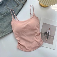 K112. Áo 2 dây thun nữ dáng dài sẵn đệm ngực có dây tăng chỉnh form dáng cơ bản basic dễ phối đồ (có