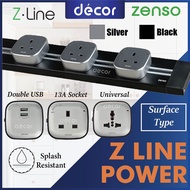 [SIRIM] ZENSO Z-Line Power Track 600MM 800MM 1000MM Universal Adaptor Socket Dual USB Charger 13A So