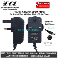 Replacement Power Adapter 5V 2A 5.5mm x 2.1mm for TV Android Box Unblock Tech Ubox UPro MXQ Pro M8S UK Plug