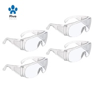 4 Pcs Anti Fog Safety Goggles Clear Protective Glasses Protective Goggles Lab Goggle Side  Safety Go