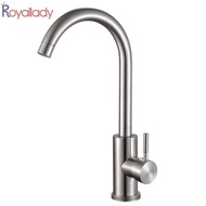 &lt;5/30 ROYALLLADY High-Quality&gt; 304 Stainless Steel Kitchen Faucet Sink Faucet Tap Cold and Hot Mixer Tap