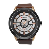 Curren นาฬิกาข้อมือผู้ชาย แท้ 100% สปอร์ตหรูหราแบบสุด แสดงวันที่ สายหนังทนทาน รุ่น C8330 พร้อมกล่องน