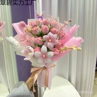 Gift Tulip for Girlfriend Girlfriend Material Package Rose diy Handmade Twist Stick Mother Bouquet M