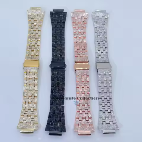 hot sell g shock custom iced out micro pave cz metal watch band