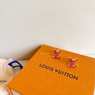 ❣️【NS級-全新閒置品】 LV 桃紅琺瑯字母耳環