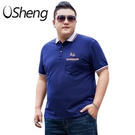 Size 2XL To 7XL Polo Shirt For Men 140kg Stretch With Pocket Summer Collar Casual Loose Plus Size Ma