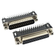 10pcs DB25 D-SUB 25 Pin Male Female PCB Connector With Set Screw Right Angle 2 Rows Plug Socket Adap