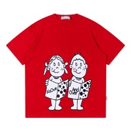 ABOVE AND OVER - BOOKS T-SHIRT RED