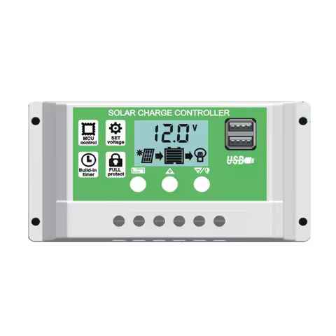 Y&H 30A 20A 10A PWM Solar Charge Controller Lithium Battery Lead Acid Battery 12V 24V Auto With Dual