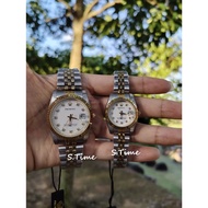 PROKING Couple Watch Quartz Analog Silver Gold Stainless Steel Band Jam Tangan Couple