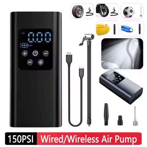 150PSI Digital Display Car Air Pump Car Tire Handheld Wireless Inflatable Pump for Motorcycles Bicyc