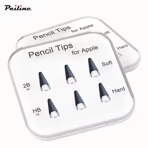 Peilinc Pencil Tips for Apple Pencil 1st / 2nd Logitech Crayon, 2B Soft Double-Layered iPad Pencil T