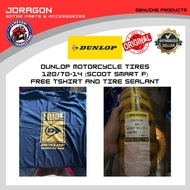DUNLOP MOTORCYCLE TIRE 120/70-14 (SCOOT SMART F) WITH FREE DUNLOP SHIRT AND TIRE SEALANT