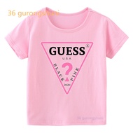 GUESS Tshirt Girl LISA JENNIE JISOO ROSÉ T Shirt For Girls Tops Tee korean styles Pink Children clot