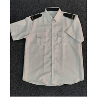 BAJU SECURITY UNIFORM MALE HIGH QUALITY (BAJU SECURITY)WHITE PUTIH READY STOCK