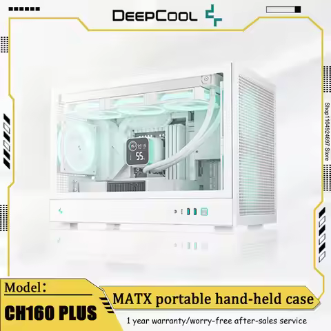 DEEPCOOL CH160 PLUS MATX Chassis Supports 240 Water Cooling Long Graphics Card Type-C MESH Cooling P