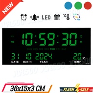 นาฬิกาดิจิตอลแขวนผนัง JH3615B ตั้งปลุก 4แสงสี เตือนทุกชั่วโมงได้ ตัวเลขใหญ่กว่าเดิม สินค้าพร้อมสายแล