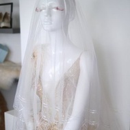 MH-花瓣型-亮片-優雅頭紗