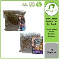 Rich Choice Holistic Dry Cat Food Uretic Health Indoor / Sensitive SkinCare - 1kg Repack