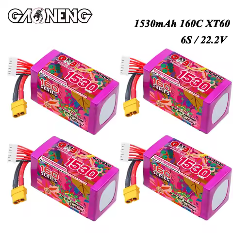 GNB 6S 22.2V 1530mAh 160C/320C Lipo Battery for RC FPV Drone Quadcopter Helicopter RC Car Boat Parts