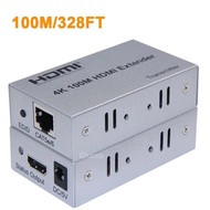 4K 60M 100M 120M HDMI Extender ไปยัง RJ45 Cat5e Cat6 สายเคเบิลแปลงวิดีโอ HDMI Ethernet Extender เครื