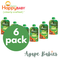 [6 Pack] Happy Baby Happy Family Happy Baby Organic Broccoli &amp; Carrots With Olive Oil + Garlic, 113 G
