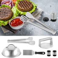 6Pcs Smash Burger Kit with Lid Griddle Spatula 5.5 Inch Stainless Steel Burger Press Non-Stick Burge