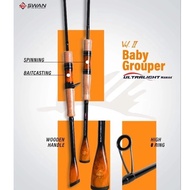 Ultra Light Swan BABY GROUPER GEN 2 and BLACK MAMBA 2-6LB Spinning and Baitcasting Fishing Rod