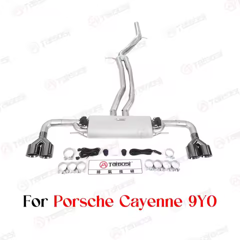 Taibosi Catback Exhaust Kit For Porsche Cayenne 9Y0 9YA 9YB 3.0T 2.9T 4.0T SUS304 Valved Muffler Dee