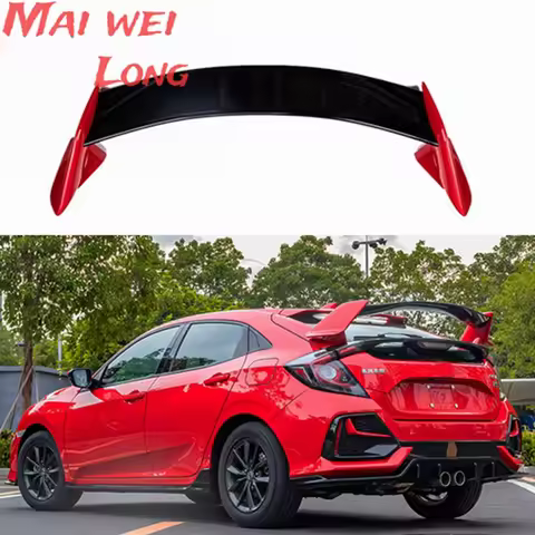For Type-R Style ABS Plastic Unpainted Rear Trunk Spoiler Use For Honda Civic Hatchback FK7 Tail Win