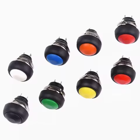 10pcs PBS-33B 12mm Mini Push Button ON OFF Momentary Switch 2 Pin Waterproof Power Reset Non-locking