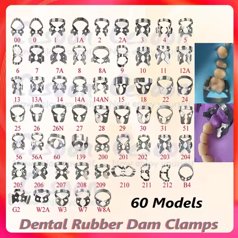 1PC/Pack Dental Rubber Dam Clamps 50 Sizes Barrier Clip Restorative Dam Clip Holder For Oral Orthodo